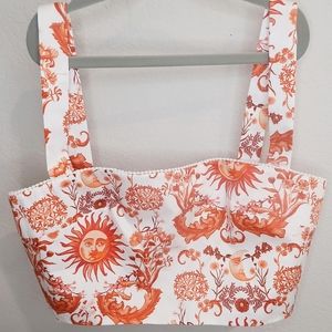 Borgo De Nor graphic-print square-neck top